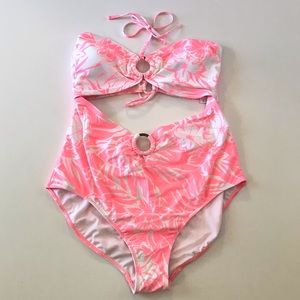 No Boundaries One Piece Tropical Cutout Swimsuit